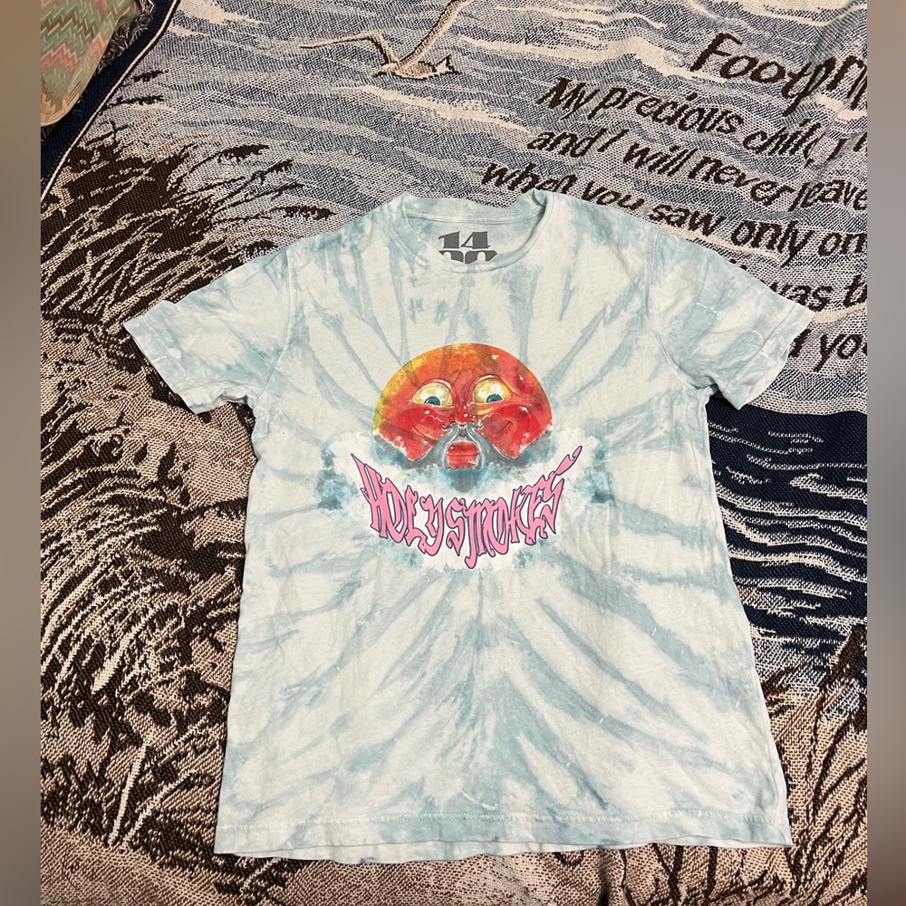 Holy Smokes Trippie Redd Blue / greenish Tie Dye Tee Concert tee shirt vintage